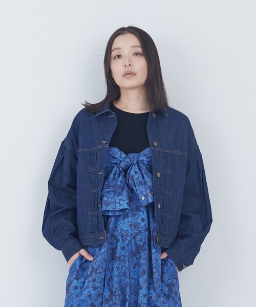 ADIEU TRISTESSE(アデュートリステス)の「ライトオンスデニムジャケット(デニムジャケット・レディース・ライトインディゴブルー/インディゴブルー・38)」の2枚目の写真