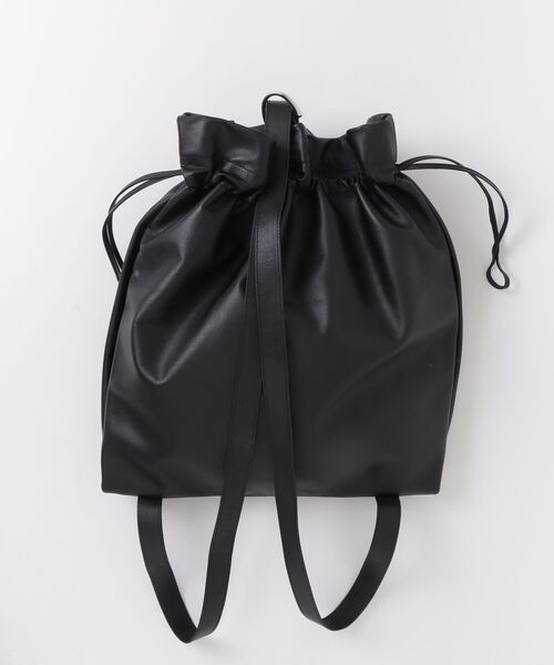 YArKA（ヤーカ）の「【YArKA/ヤーカ】real leather drawstring shoulder & backpack [bdbd5] / 巾着2wayナップサック（バックパック/リュック・レディース・ブラック・FREE）」の20枚目の写真