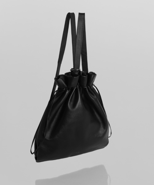 YArKA（ヤーカ）の「【YArKA/ヤーカ】real leather drawstring shoulder & backpack [bdbd5] / 巾着2wayナップサック（バックパック/リュック・レディース・ブラック・FREE）」の9枚目の写真