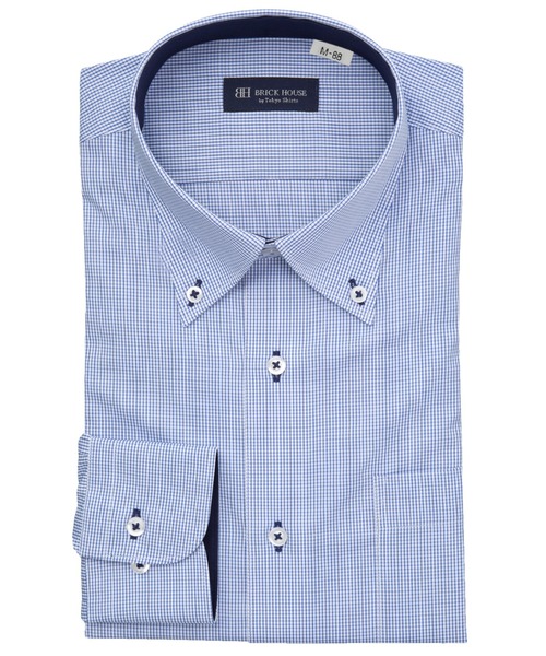 TOKYO SHIRTS(トウキョウシャツ)の「【吸水速乾】 形態安定ノンアイロン ボタンダウン 長袖ビジネスワイシャツ(大きいサイズ・長いサイズ)(ビジネスシャツ・メンズ・ブルー・首回り39cm-裄丈88cm/首回り41cm-裄丈90cm/首回り42cm-裄丈90cm/首回り45cm-裄丈82cm/首回り45cm-裄丈86cm/首回り45cm-裄丈90cm/首回り47cm-裄丈86cm/首回り47cm-裄丈90cm/首回り43cm-裄丈90cm)」の1枚目の写真