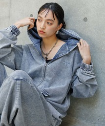 PBLIM | 《UNISEX/まるでデニム見え！/紫外線カット/ストレッチ》マルデニZIPフーディ(パーカー)