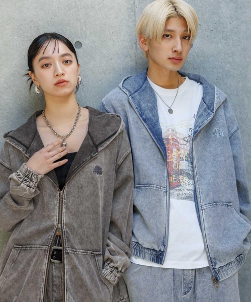 PBLIM（ページボーイリム）の「《UNISEX/まるでデニム見え！/紫外線カット/ストレッチ》マルデニZIPフーディ（パーカー・レディース・ブルー/ブラック・FREE）」の12枚目の写真