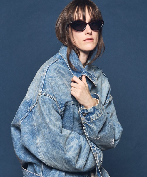 MAISON SPECIAL（メゾンスペシャル）の「《UNISEX》【Vintage Style Denim Fabric】Prime-Over Trucker Denim Jacket/【ヴィンテージスタイルデニム】プライムオーバートラッカージャケット【MAISON SPECIAL/メゾンスペシャル】■セットアップ対応■（デニムジャケット・メンズ・ブラック/ホワイト/ブルー・2/1/0）」の4枚目の写真