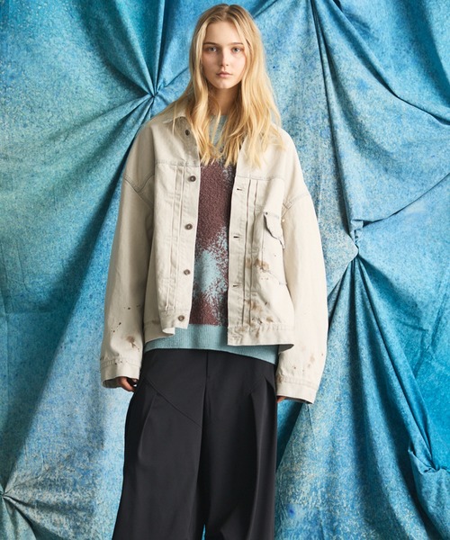 MAISON SPECIAL（メゾンスペシャル）の「《UNISEX》【Vintage Style Denim Fabric】Prime-Over Trucker Denim Jacket/【ヴィンテージスタイルデニム】プライムオーバートラッカージャケット【MAISON SPECIAL/メゾンスペシャル】■セットアップ対応■（デニムジャケット・メンズ・ブラック/ホワイト/ブルー・2/1/0）」の20枚目の写真