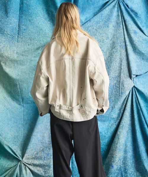 MAISON SPECIAL（メゾンスペシャル）の「《UNISEX》【Vintage Style Denim Fabric】Prime-Over Trucker Denim Jacket/【ヴィンテージスタイルデニム】プライムオーバートラッカージャケット【MAISON SPECIAL/メゾンスペシャル】■セットアップ対応■（デニムジャケット・メンズ・ブラック/ホワイト/ブルー・2/1/0）」の22枚目の写真