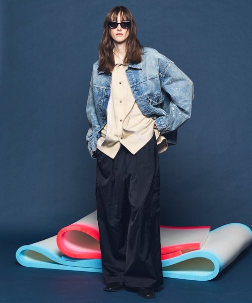 MAISON SPECIAL（メゾンスペシャル）の「《UNISEX》【Vintage Style Denim Fabric】Prime-Over Trucker Denim Jacket/【ヴィンテージスタイルデニム】プライムオーバートラッカージャケット【MAISON SPECIAL/メゾンスペシャル】■セットアップ対応■（デニムジャケット・メンズ・ブラック/ホワイト/ブルー・2/1/0）」の16枚目の写真