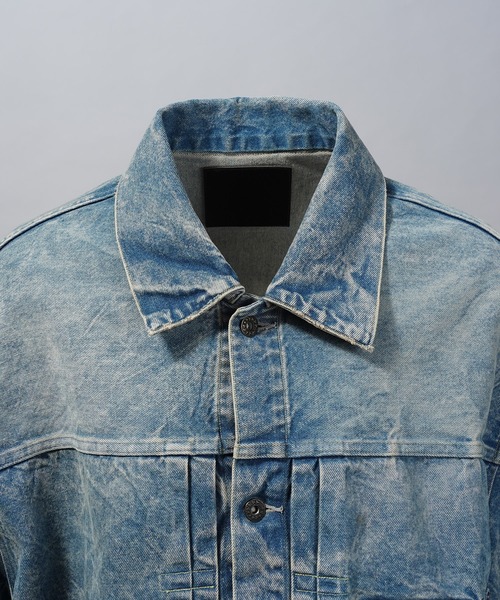 MAISON SPECIAL（メゾンスペシャル）の「《UNISEX》【Vintage Style Denim Fabric】Prime-Over Trucker Denim Jacket/【ヴィンテージスタイルデニム】プライムオーバートラッカージャケット【MAISON SPECIAL/メゾンスペシャル】■セットアップ対応■（デニムジャケット・メンズ・ブラック/ホワイト/ブルー・2/1/0）」の8枚目の写真