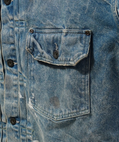 MAISON SPECIAL（メゾンスペシャル）の「《UNISEX》【Vintage Style Denim Fabric】Prime-Over Trucker Denim Jacket/【ヴィンテージスタイルデニム】プライムオーバートラッカージャケット【MAISON SPECIAL/メゾンスペシャル】■セットアップ対応■（デニムジャケット・メンズ・ブラック/ホワイト/ブルー・2/1/0）」の10枚目の写真