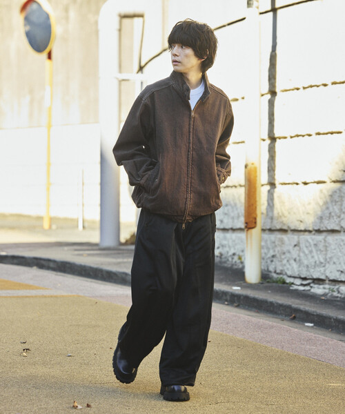 リラックスフィット ハリントン デニムジャケット（ブルゾン