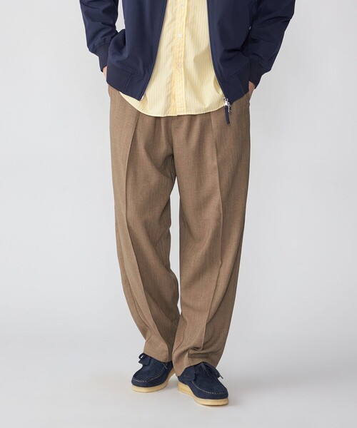 SHIPS（シップス）の「SHIPS: Comfy Line ワイド ピンタック イージーパンツ（その他パンツ・メンズ・チャコールグレー/ライトグレー/ブラウン/ネイビー・SMALL/MEDIUM/LARGE）」の3枚目の写真