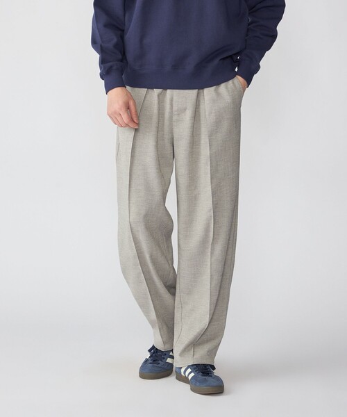 SHIPS（シップス）の「SHIPS: Comfy Line ワイド ピンタック イージーパンツ（その他パンツ・メンズ・チャコールグレー/ライトグレー/ブラウン/ネイビー・SMALL/MEDIUM/LARGE）」の2枚目の写真