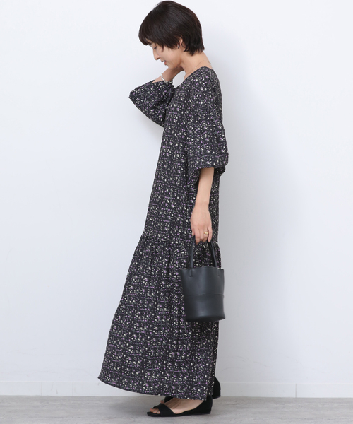 JOURNAL STANDARD relume（ジャーナルスタンダード　レリューム）の「《WEB限定》フラワークレープギャザーワンピース（ワンピース・レディース・イエロー/パープル・FREE）」の12枚目の写真