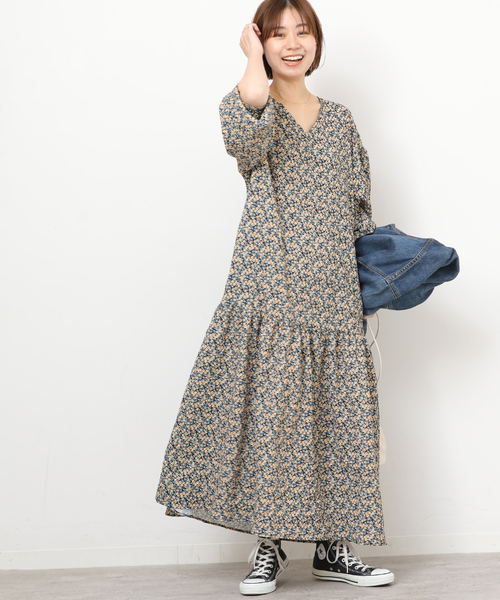 JOURNAL STANDARD relume（ジャーナルスタンダード　レリューム）の「《WEB限定》フラワークレープギャザーワンピース（ワンピース・レディース・イエロー/パープル・FREE）」の15枚目の写真