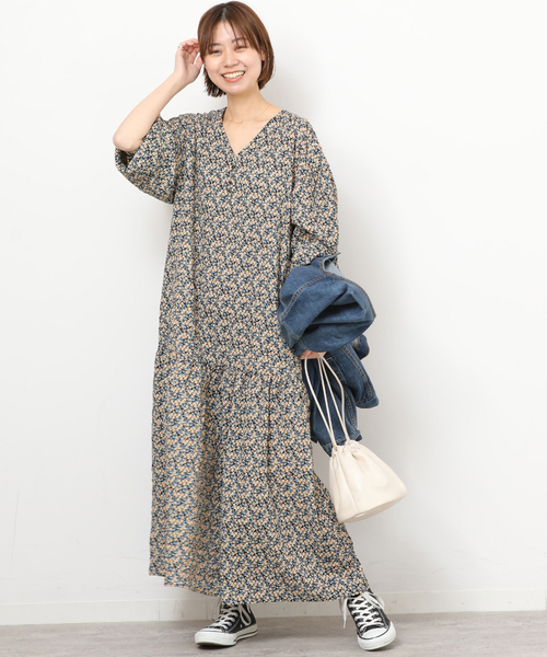 JOURNAL STANDARD relume（ジャーナルスタンダード　レリューム）の「《WEB限定》フラワークレープギャザーワンピース（ワンピース・レディース・イエロー/パープル・FREE）」の16枚目の写真