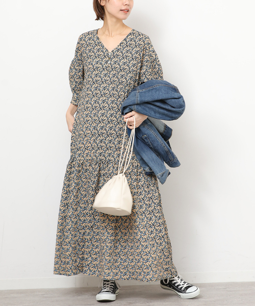 JOURNAL STANDARD relume（ジャーナルスタンダード　レリューム）の「《WEB限定》フラワークレープギャザーワンピース（ワンピース・レディース・イエロー/パープル・FREE）」の17枚目の写真