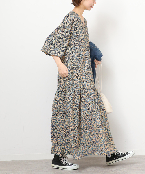 JOURNAL STANDARD relume（ジャーナルスタンダード　レリューム）の「《WEB限定》フラワークレープギャザーワンピース（ワンピース・レディース・イエロー/パープル・FREE）」の19枚目の写真