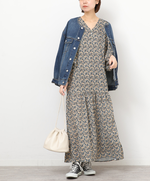 JOURNAL STANDARD relume（ジャーナルスタンダード　レリューム）の「《WEB限定》フラワークレープギャザーワンピース（ワンピース・レディース・イエロー/パープル・FREE）」の22枚目の写真