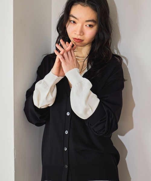 mysty woman（ミスティウーマン）の「【UVカット】UVカットカーディガンLS　659793（カーディガン/ボレロ・レディース・グレー/オフホワイト/ブラック/グレー系その他・FREE）」の2枚目の写真