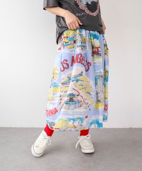 Three Four Time（ｽﾘｰﾌｫｰﾀｲﾑ）の「レトロヴィンテージ柄スカート（スカート・レディース・パープル・FREE）」の21枚目の写真