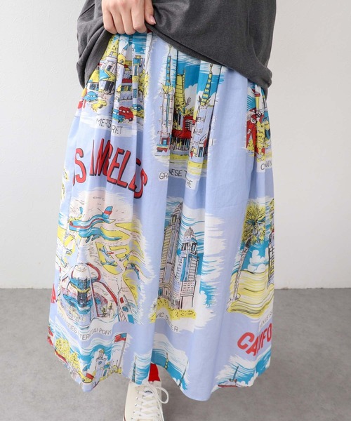 Three Four Time（ｽﾘｰﾌｫｰﾀｲﾑ）の「レトロヴィンテージ柄スカート（スカート・レディース・パープル・FREE）」の5枚目の写真