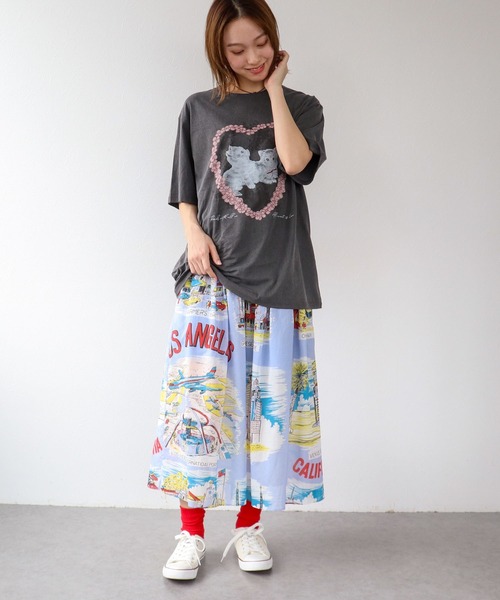 Three Four Time（ｽﾘｰﾌｫｰﾀｲﾑ）の「レトロヴィンテージ柄スカート（スカート・レディース・パープル・FREE）」の6枚目の写真