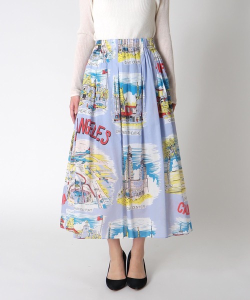 Three Four Time（ｽﾘｰﾌｫｰﾀｲﾑ）の「レトロヴィンテージ柄スカート（スカート・レディース・パープル・FREE）」の12枚目の写真