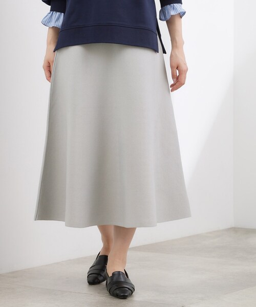 grove（グローブ）の「【SETUP対応】ニットフレアスカート（スカート・レディース・ネイビー/グレー/ベビーピンク・02/01/03/04/05）」の4枚目の写真