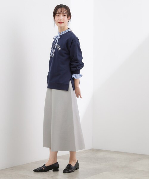 grove（グローブ）の「【SETUP対応】ニットフレアスカート（スカート・レディース・ネイビー/グレー/ベビーピンク・02/01/03/04/05）」の6枚目の写真