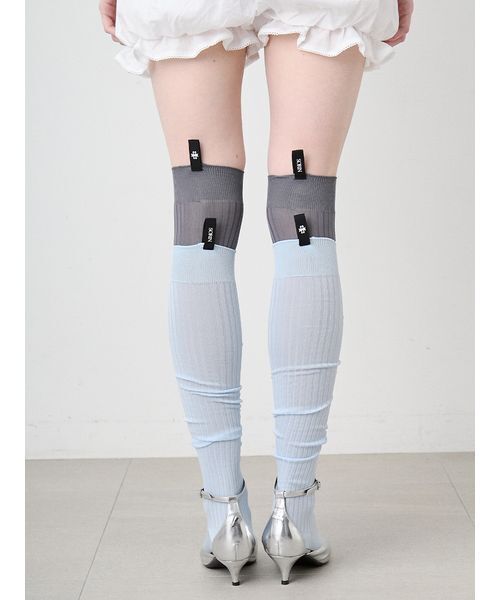 SORIN（ソリン　）の「Bright Rib Knee-high Socks/ブライトリブ ニーハイソックス（ソックス/靴下・レディース・ピンク/サックスブルー/ダークグレー・F）」の7枚目の写真
