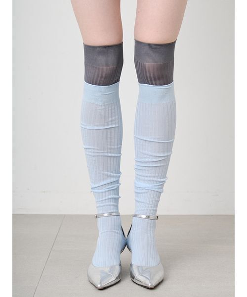 SORIN（ソリン　）の「Bright Rib Knee-high Socks/ブライトリブ ニーハイソックス（ソックス/靴下・レディース・ピンク/サックスブルー/ダークグレー・F）」の11枚目の写真