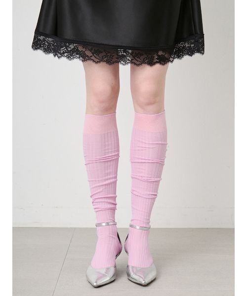 SORIN（ソリン　）の「Bright Rib Knee-high Socks/ブライトリブ ニーハイソックス（ソックス/靴下・レディース・ピンク/サックスブルー/ダークグレー・F）」の16枚目の写真