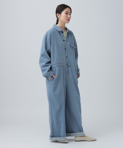 LEPSIM（レプシィム）の「ヒッコリーオールインワン　641372（その他パンツ・レディース・ブルー/チャコールグレー・FREE）」の11枚目の写真