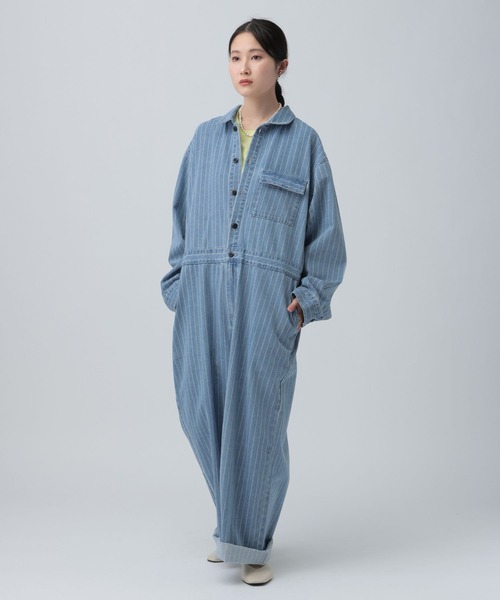 LEPSIM（レプシィム）の「ヒッコリーオールインワン　641372（その他パンツ・レディース・ブルー/チャコールグレー・FREE）」の12枚目の写真