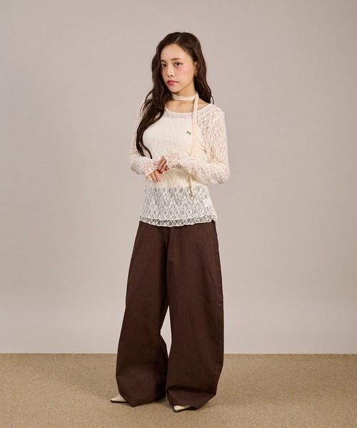 apres jour mignon(アプレジュールミニョン)の「レースタイ付きリバーシブルプルオーバー(Tシャツ/カットソー・レディース・ホワイト/ブルー/ブラック・フリー/LARGE)」の5枚目の写真