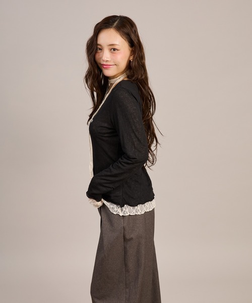 apres jour mignon(アプレジュールミニョン)の「レースタイ付きリバーシブルプルオーバー(Tシャツ/カットソー・レディース・ホワイト/ブルー/ブラック・フリー/LARGE)」の21枚目の写真