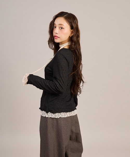 apres jour mignon(アプレジュールミニョン)の「レースタイ付きリバーシブルプルオーバー(Tシャツ/カットソー・レディース・ホワイト/ブルー/ブラック・フリー/LARGE)」の22枚目の写真