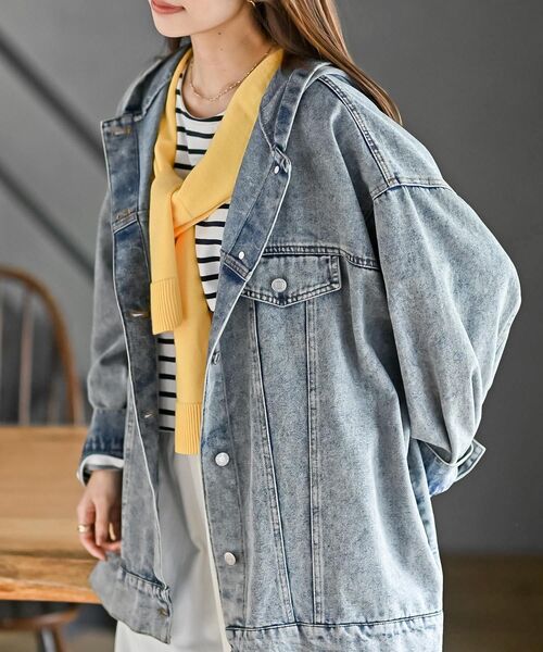 rps（アールピーエス）の「フードＧジャン（デニムジャケット・レディース・ブラック/ブルー・フリー）」の2枚目の写真