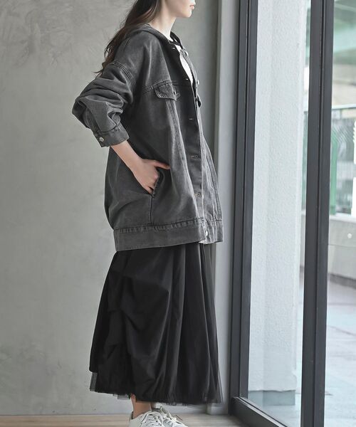 rps（アールピーエス）の「フードＧジャン（デニムジャケット・レディース・ブラック/ブルー・フリー）」の4枚目の写真