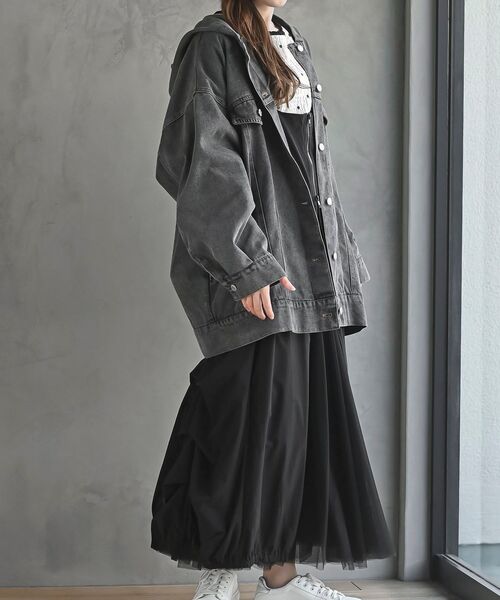 rps（アールピーエス）の「フードＧジャン（デニムジャケット・レディース・ブラック/ブルー・フリー）」の6枚目の写真