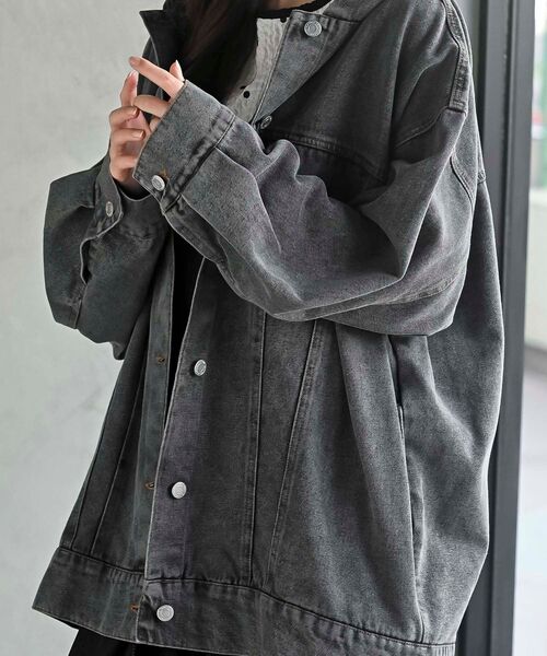 rps（アールピーエス）の「フードＧジャン（デニムジャケット・レディース・ブラック/ブルー・フリー）」の7枚目の写真