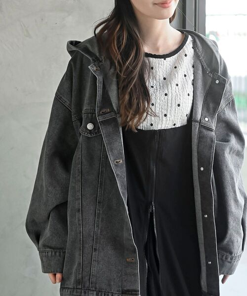 rps（アールピーエス）の「フードＧジャン（デニムジャケット・レディース・ブラック/ブルー・フリー）」の9枚目の写真