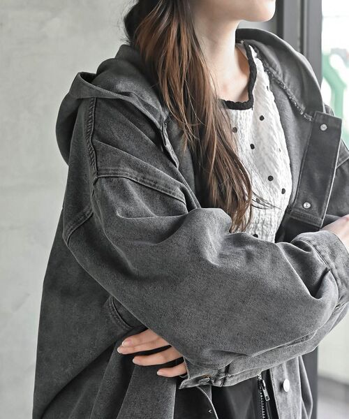 rps（アールピーエス）の「フードＧジャン（デニムジャケット・レディース・ブラック/ブルー・フリー）」の10枚目の写真