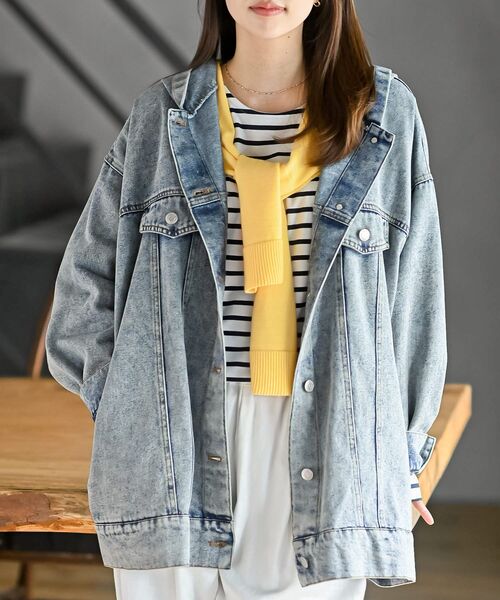 rps（アールピーエス）の「フードＧジャン（デニムジャケット・レディース・ブラック/ブルー・フリー）」の15枚目の写真