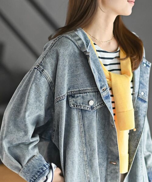 rps（アールピーエス）の「フードＧジャン（デニムジャケット・レディース・ブラック/ブルー・フリー）」の16枚目の写真