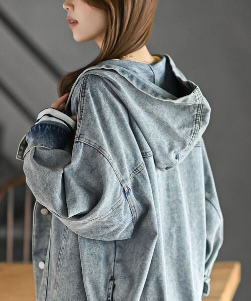 rps（アールピーエス）の「フードＧジャン（デニムジャケット・レディース・ブラック/ブルー・フリー）」の18枚目の写真