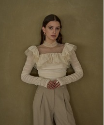 ERADIE（エラディエ）の「Dot Tulle Stretch Top ドットチュールストレッチTOP（その他トップス）」