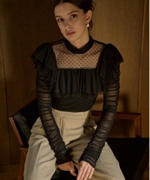 ERADIE（エラディエ）の「Dot Tulle Stretch Top ドットチュールストレッチTOP（その他トップス）」