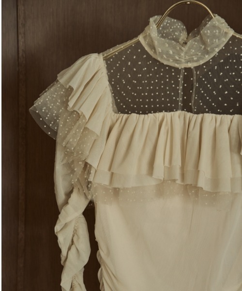 ERADIE(エラディエ)の「Dot Tulle Stretch Top ドットチュールストレッチTOP(その他トップス・レディース・ブラック/アイボリー・FREE)」の20枚目の写真