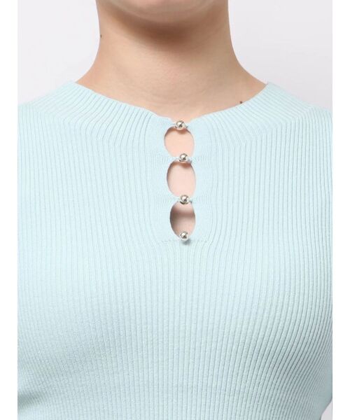 MERCURYDUO（マーキュリーデュオ）の「前後2WAY金ボタンアメスリニット（ニット/セーター・レディース・ミント/オフホワイト/ベージュ・FREE）」の11枚目の写真