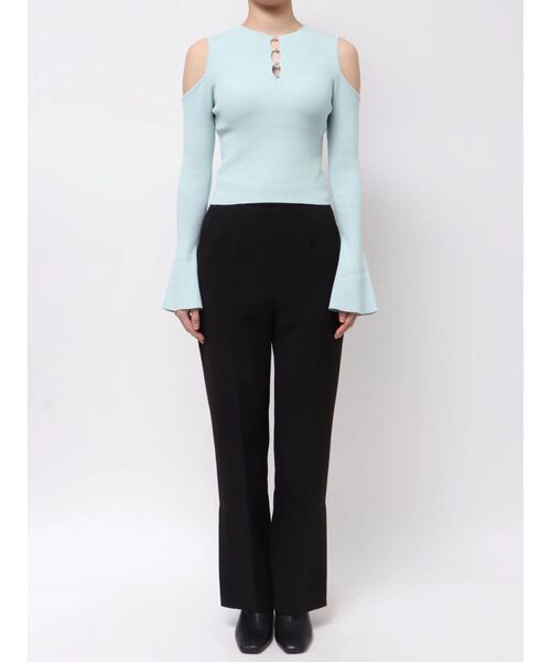 MERCURYDUO（マーキュリーデュオ）の「前後2WAY金ボタンアメスリニット（ニット/セーター・レディース・ミント/オフホワイト/ベージュ・FREE）」の7枚目の写真